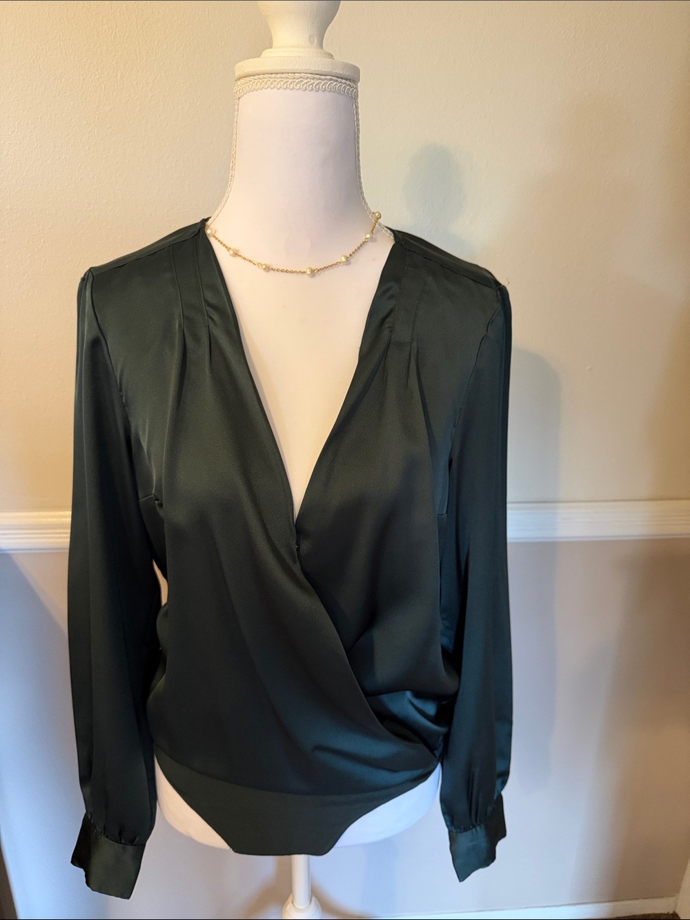 Abercrombie & Fitch Dark Green  Wrap Bodysuit